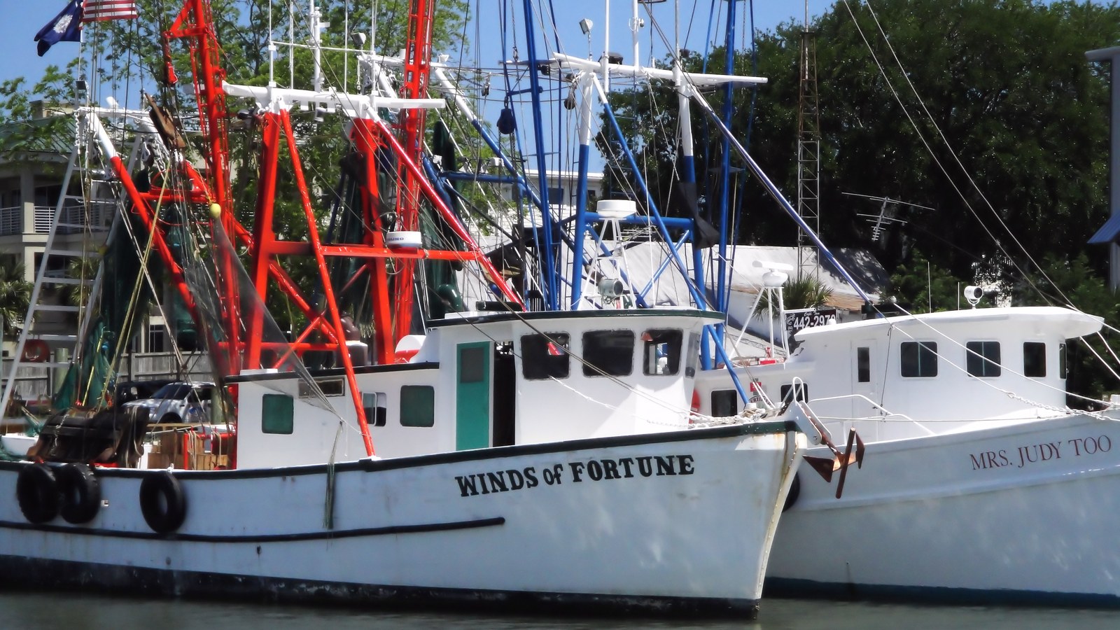 Shrimp boats docked at Shem Creek in Mount Pleasant