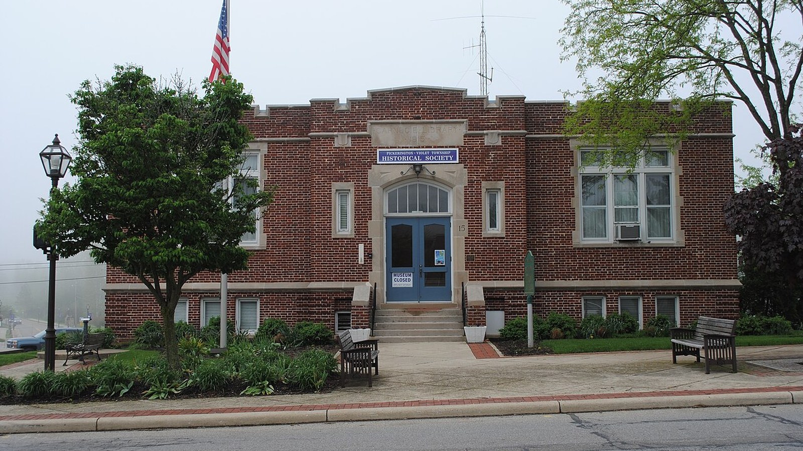The historic Pickerington Carnegie Library building, listed on the National Register of Historic Places