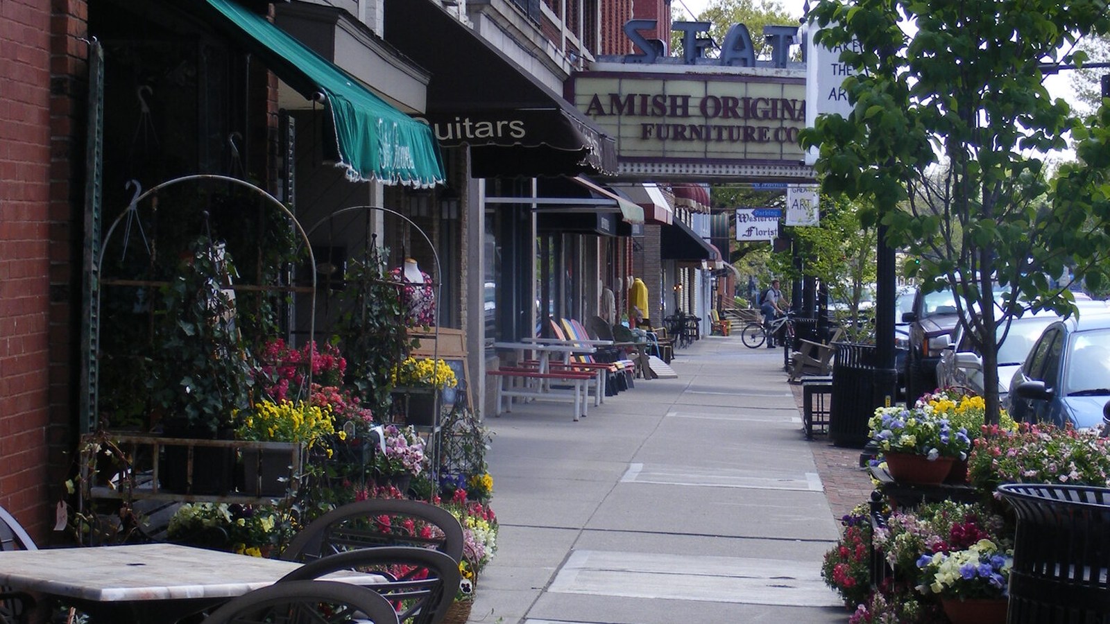 State Street in Uptown Westerville, Ohio, the city's historic main street (Route 3)