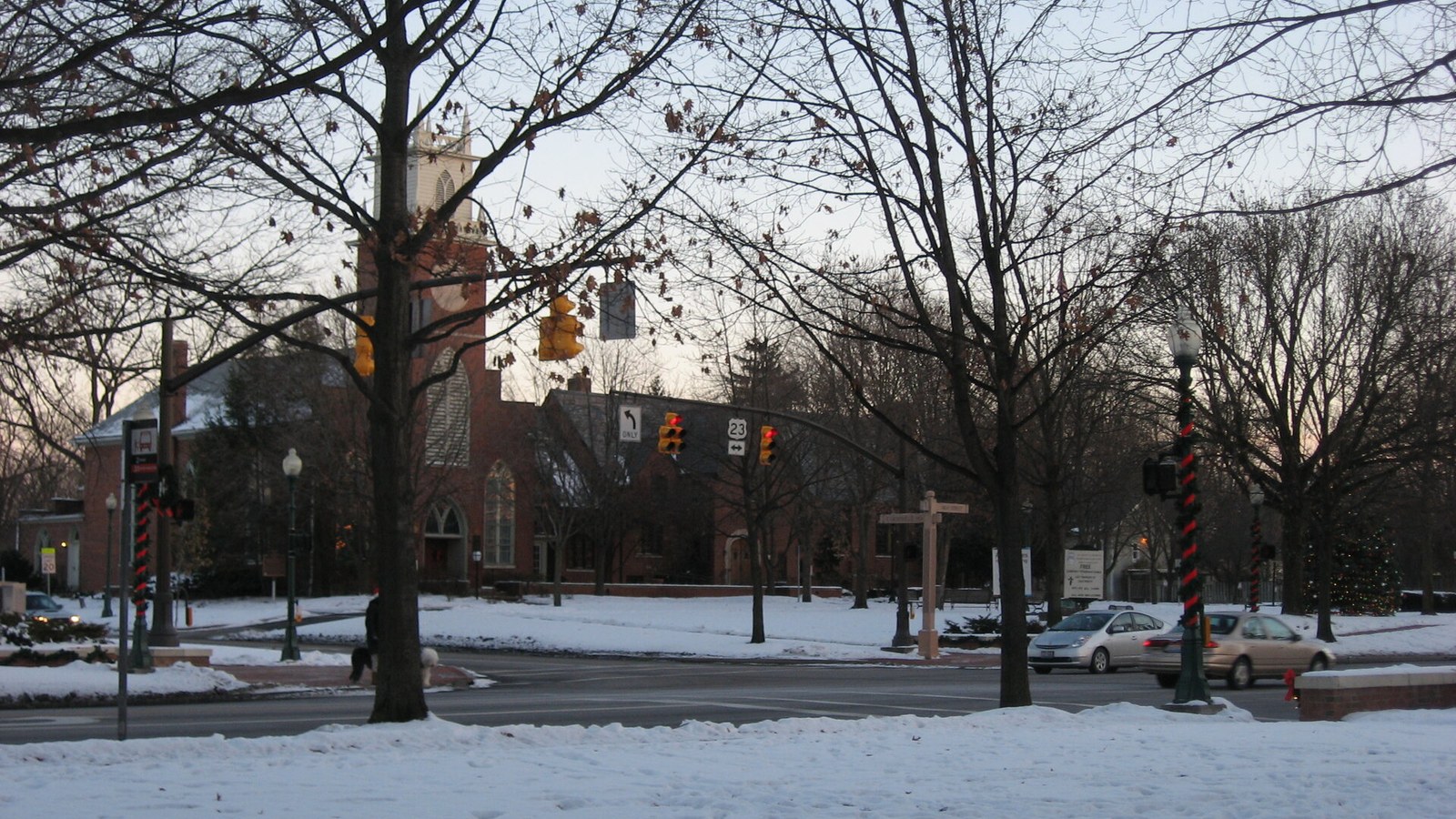 Worthington Public Square, the historic village green at High Street and Dublin-Granville Road in Worthington, Ohio
