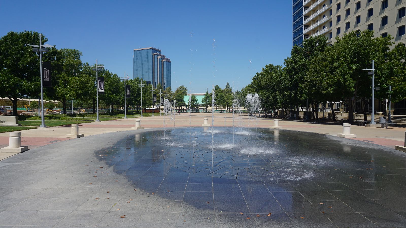 A fountain plaza in Richardson
