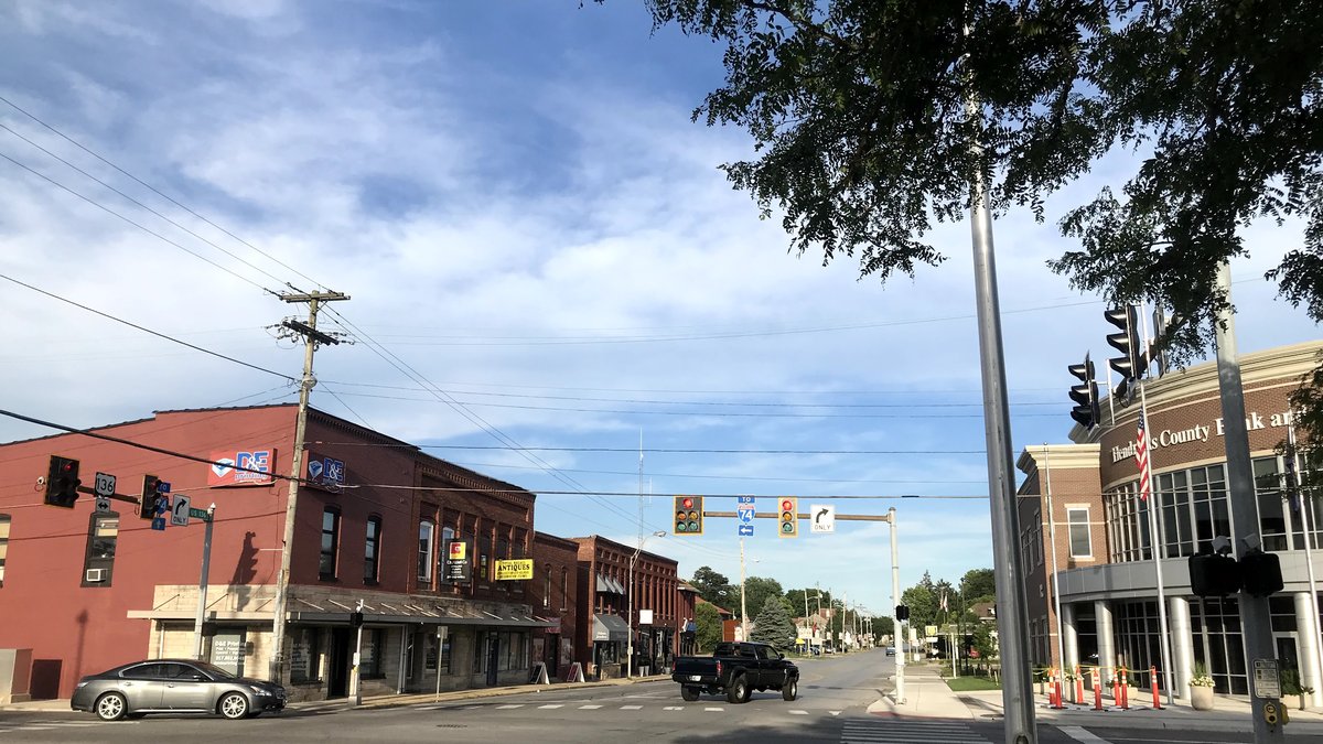 Looking east on Main Street in Brownsburg, Indiana