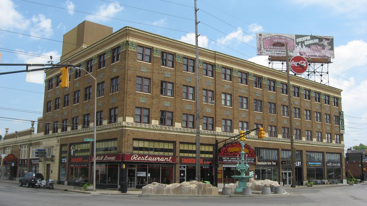 The Fountain Square Theatre Building on Shelby Street in Indianapolis