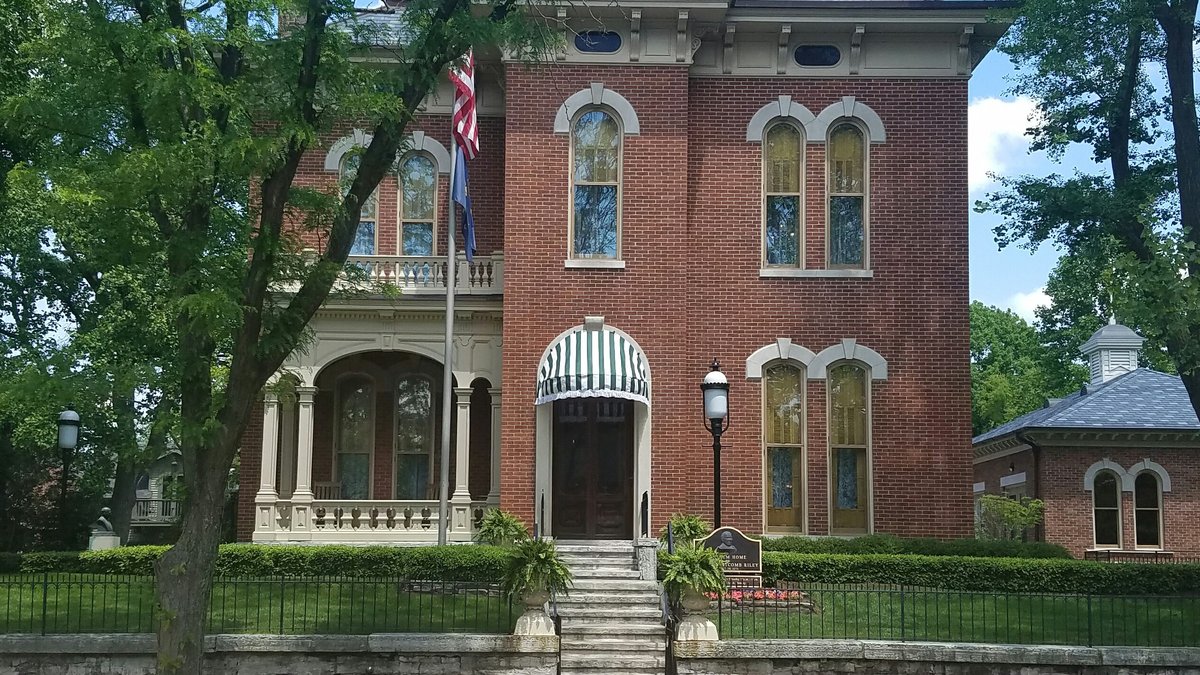 The James Whitcomb Riley Museum Home on Lockerbie Street in the Lockerbie Square Historic District