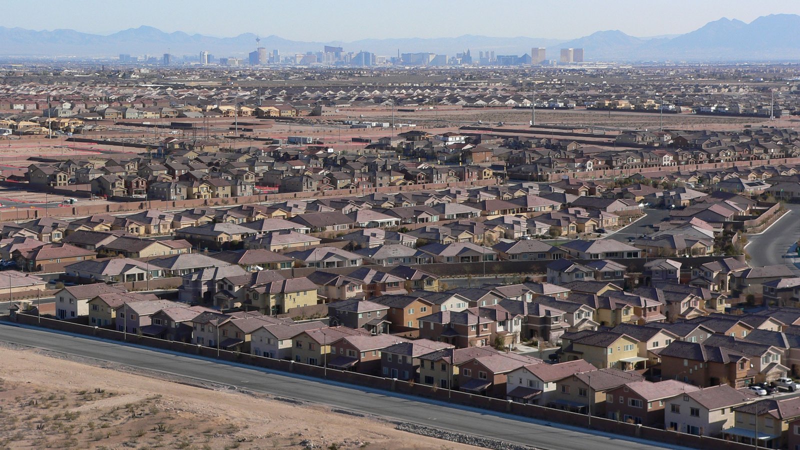 An aerial view of the Mountain's Edge development in Enterprise, Nevada