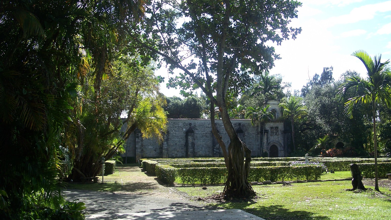 The stone cloisters and gardens of the Ancient Spanish Monastery (St. Bernard de Clairvaux Church) in North Miami Beach