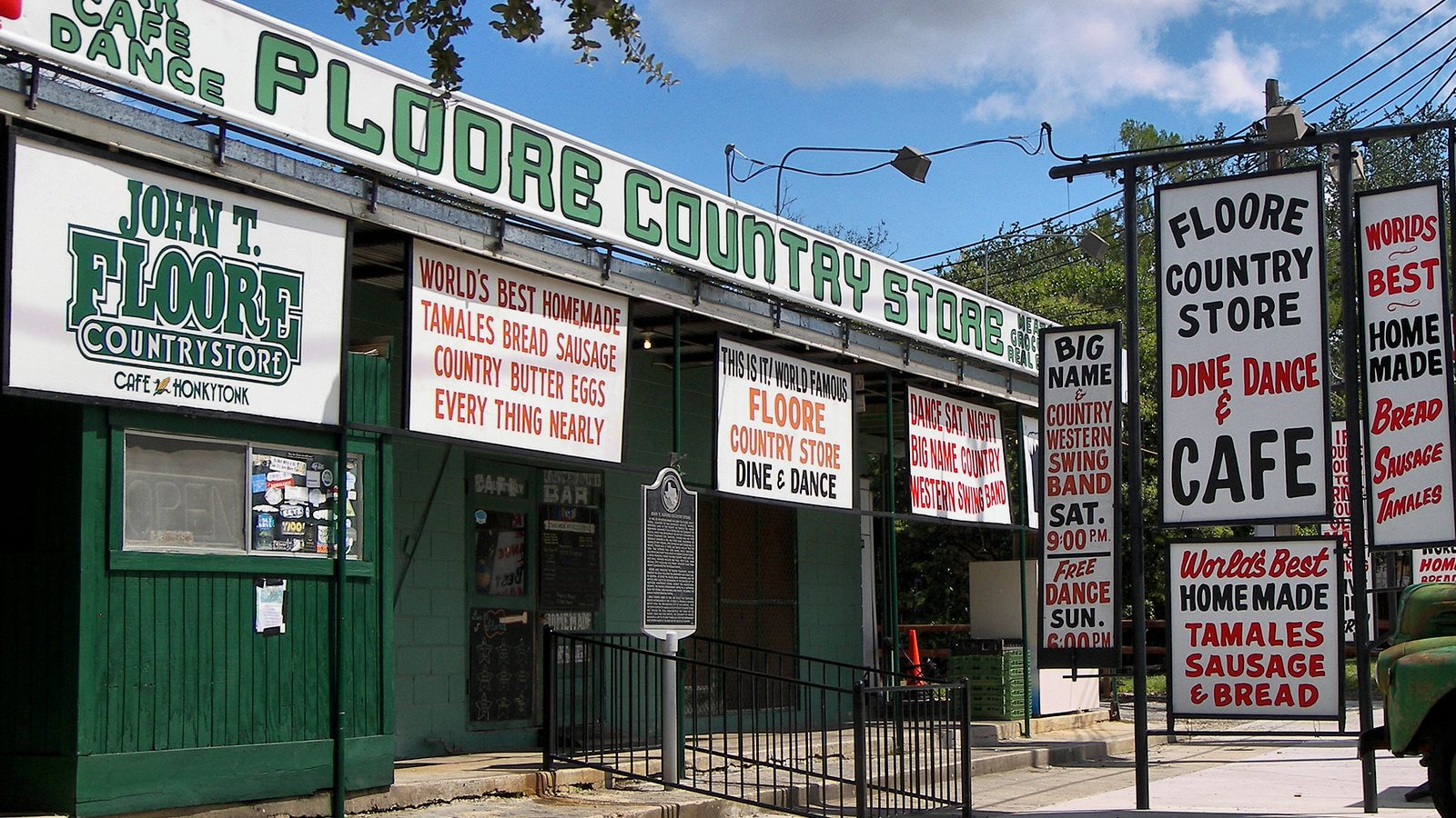 John T. Floore's Country Store, a National Register-listed honky-tonk in Old Town Helotes, opened in 1942