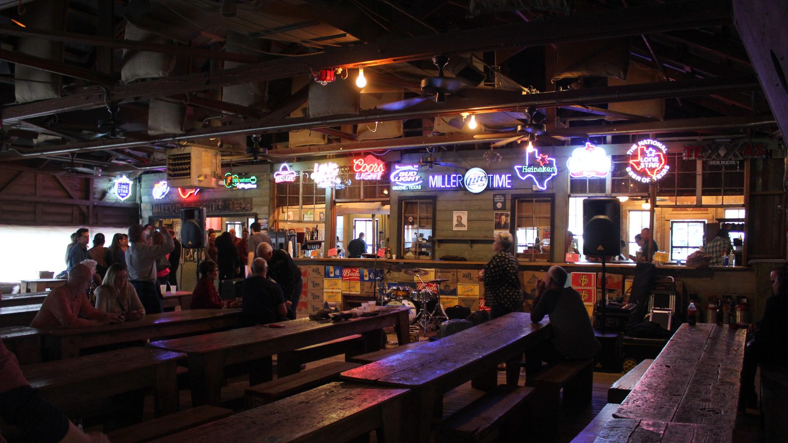 Gruene Hall, a wood dance hall built in 1878 and billed as the oldest continually run dance hall in Texas, in the Gruene Historic District